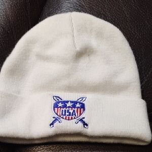 USA Kids Cream Beanie Hat